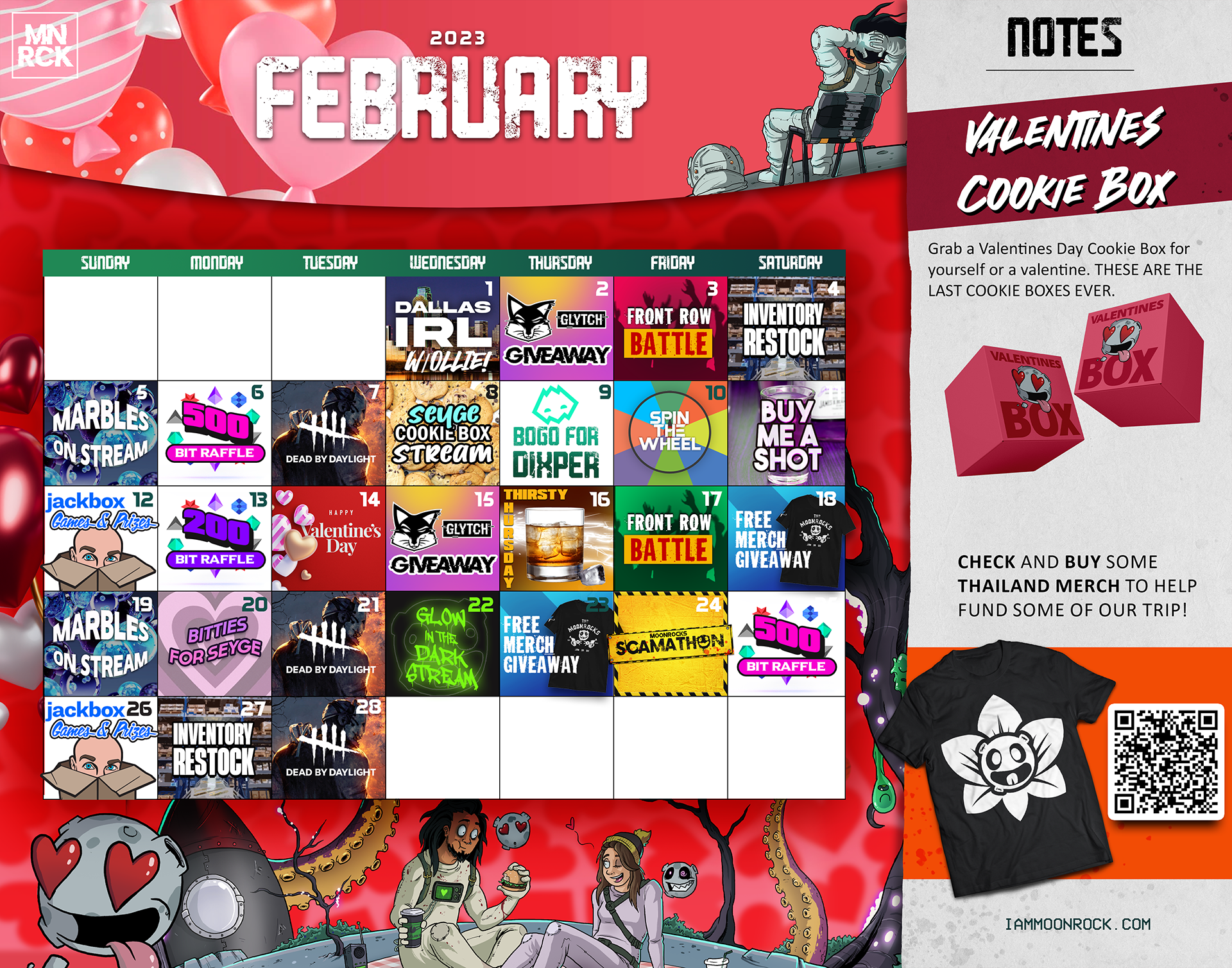 February 2023 Twitch Stream Calendar