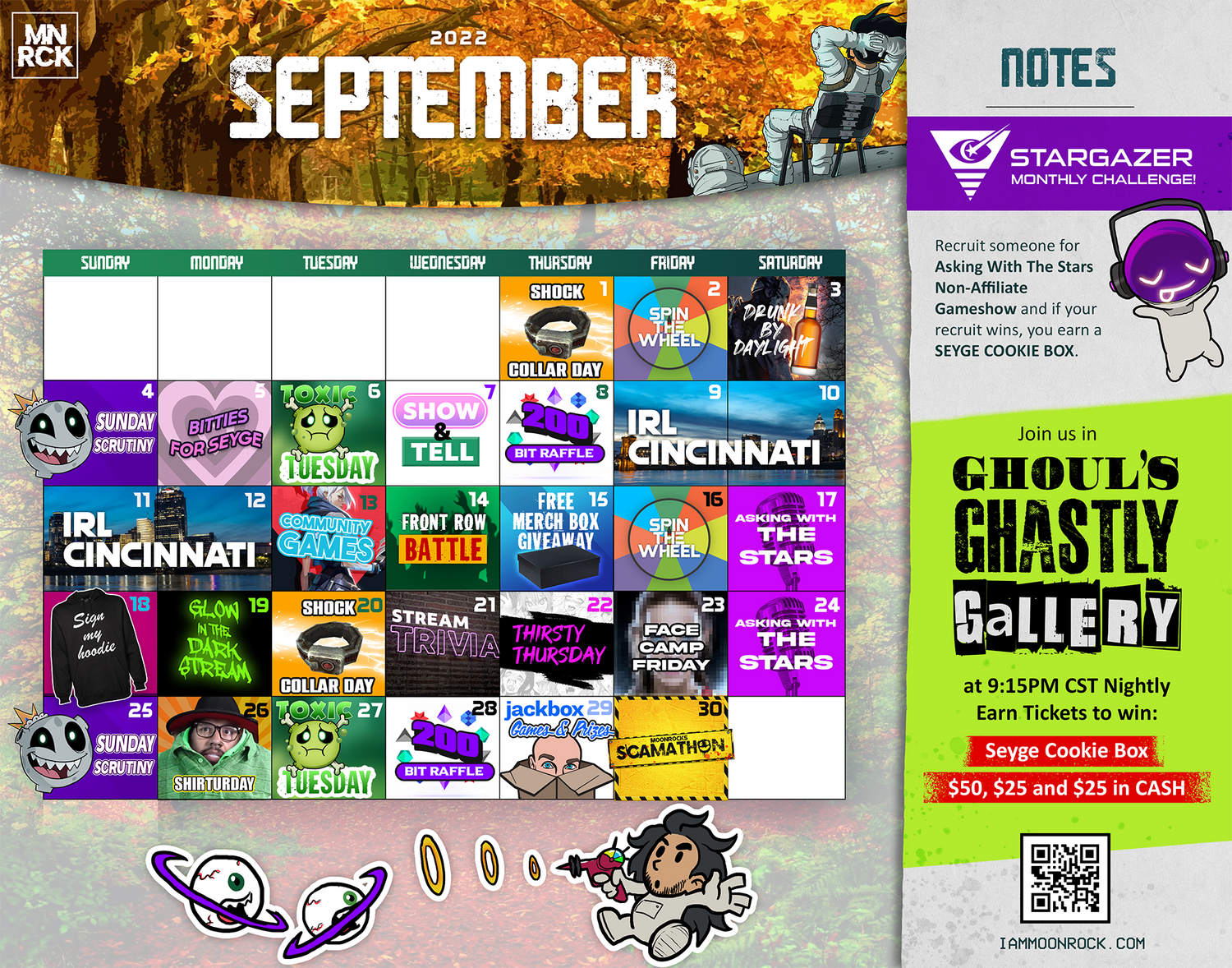 September 2022 Twitch Stream Calendar